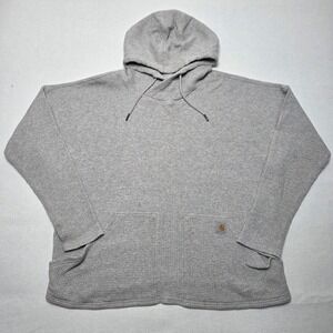 Carhartt Womens Relaxed Fit Heavyweight Long-Sleeve Hooded Shirt Gray XL READ